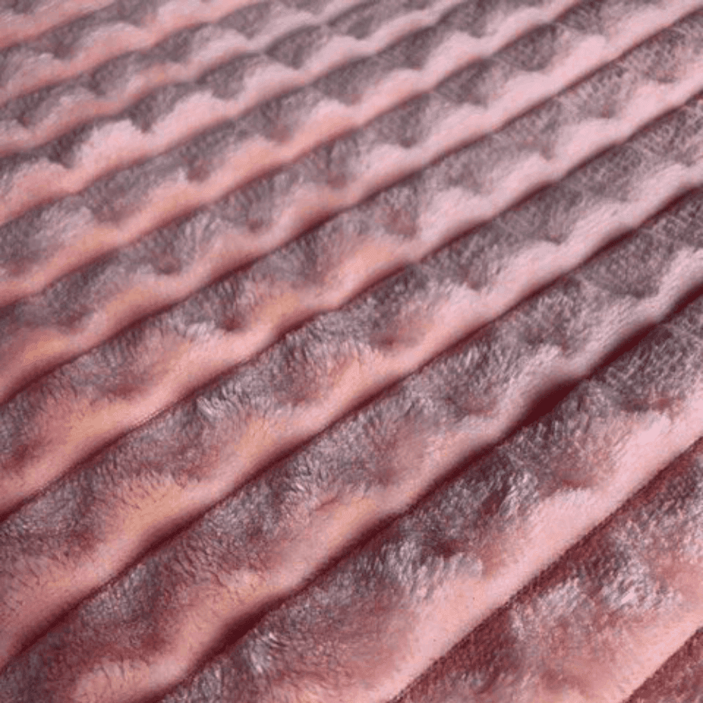 Velour Fleece Blanket & Throw - Coral - Close up