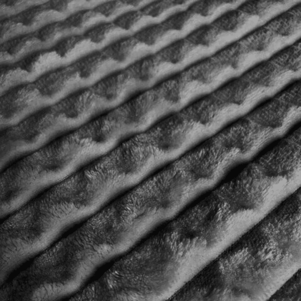 Velour Fleece Blanket & Throw - Grey - Closer View