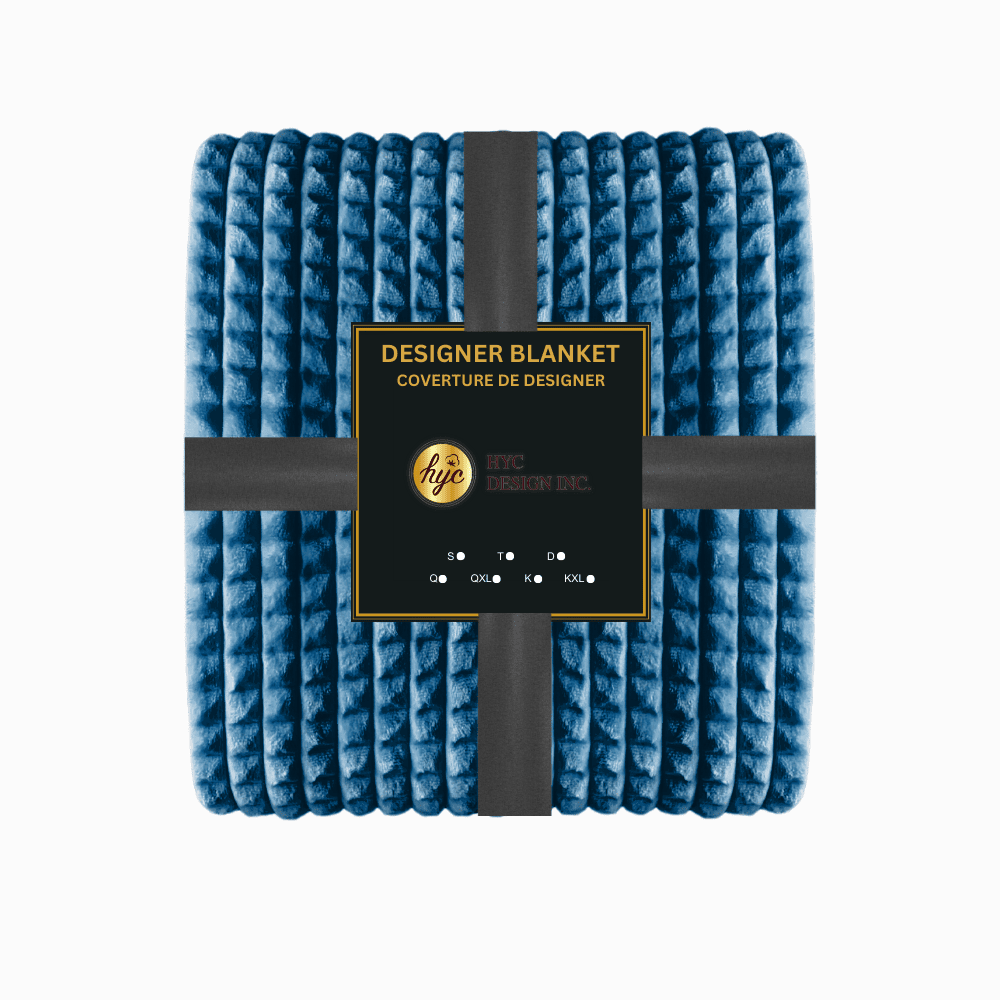 Velour Fleece Blanket & Throw - Navy Blue