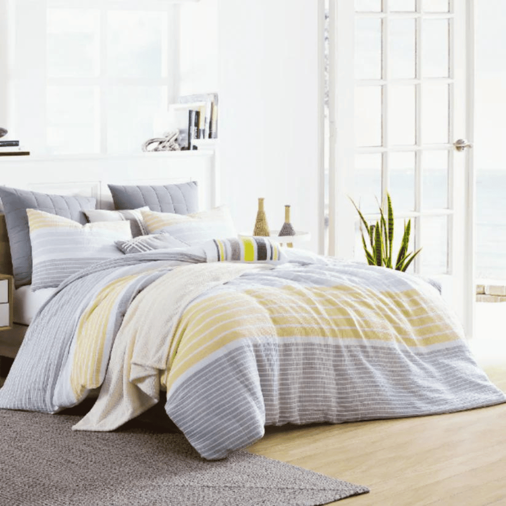 3pc Cordelia Duvet Cover Set - Yellow