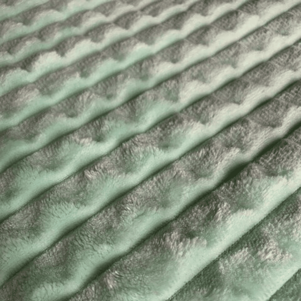 Velour Fleece Blanket & Throw - Turquoise - Close up