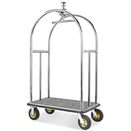 heavy duty stainless steel bellman cart for hotels and resorts, ideal for luggage transport