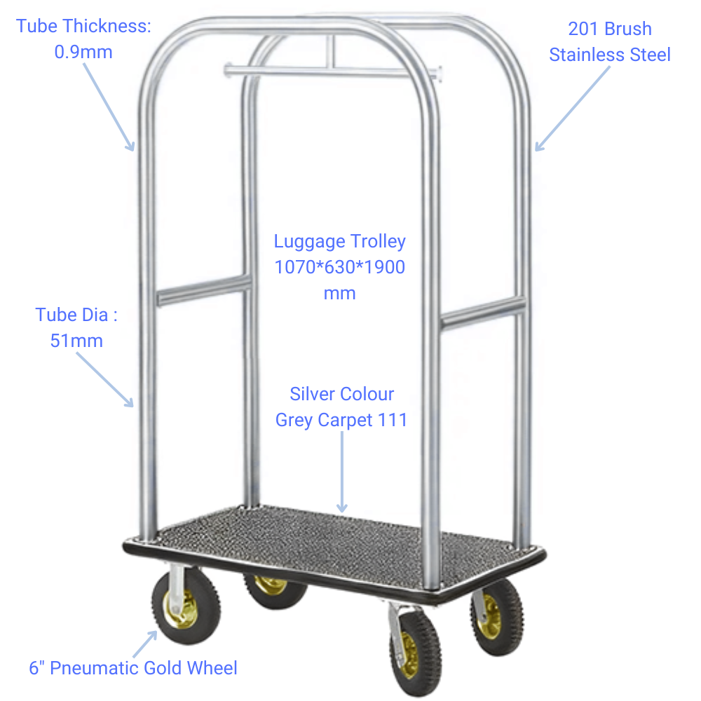 Stainless Steel Bellman Luggage Trolley