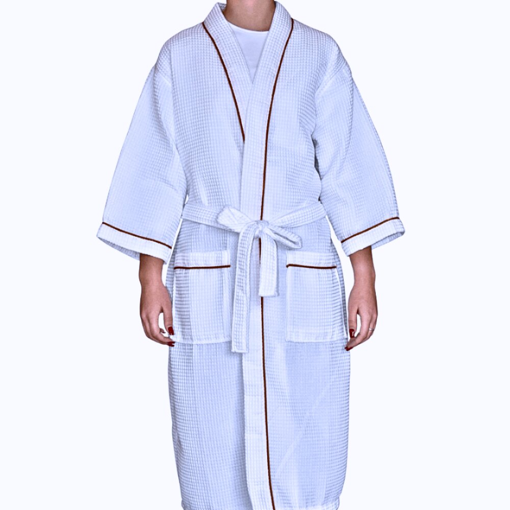 Waffle Kimono Bathrobe square pattern