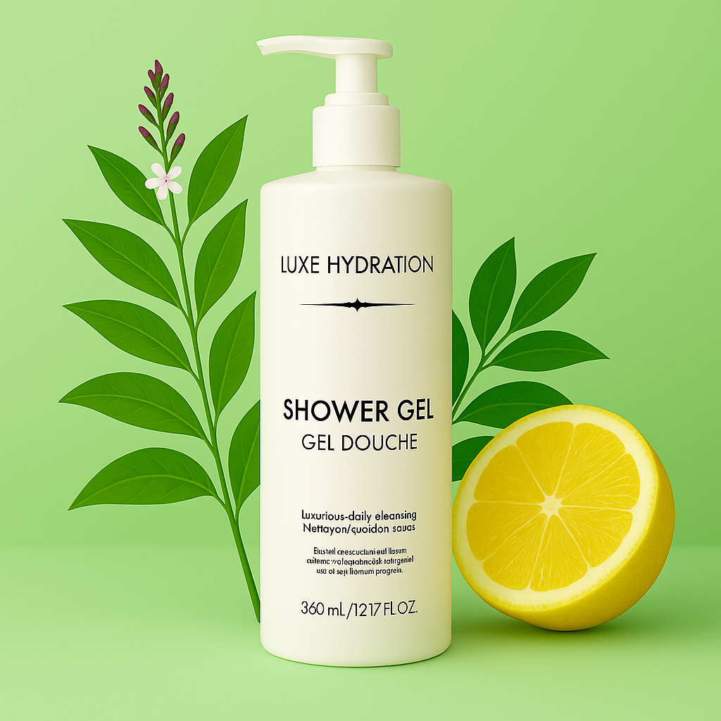 360ml luxe hydration Lemon Verbena shower gel for guest use in hotels and resorts, with Italian lemon and verbena fragrance.