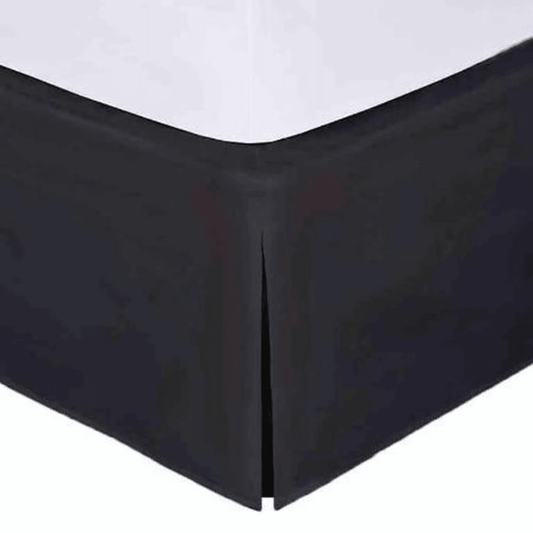 Polyester bed skirts for hotels, Airbnb, and resorts, perfect for bulk bedding supply