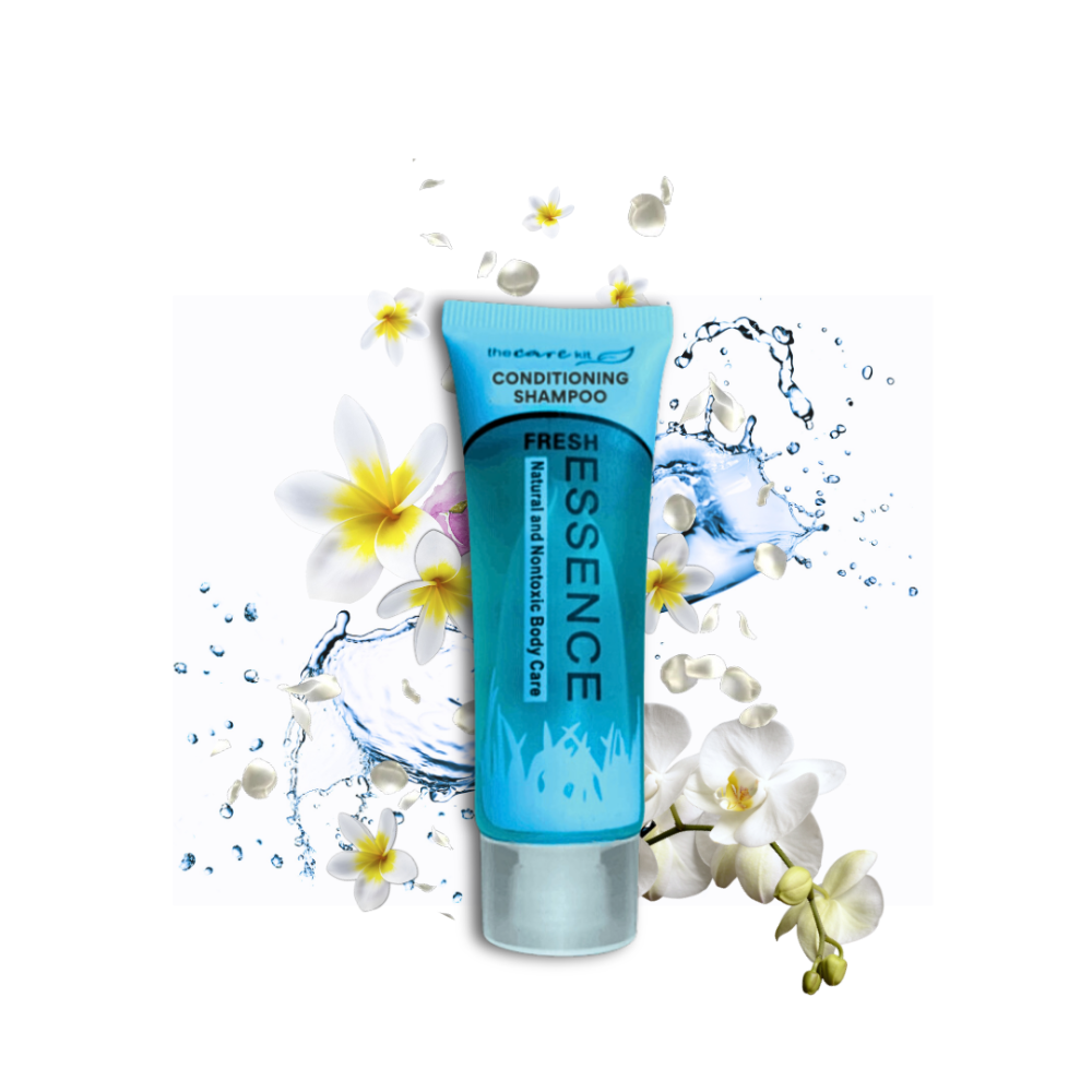 Bulk 30ml hotel shampoo with essential oils, ideal for eco-conscious guest stays, wholesale amenity supply for hotels and spas