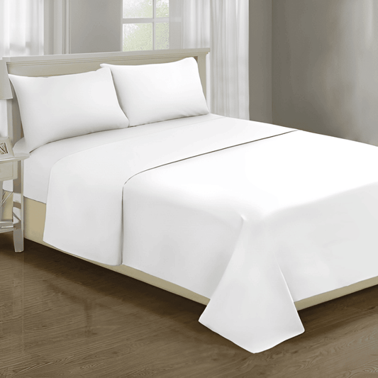 Microfiber top sheet for hotels, Airbnb, and motels, available in bulk for guest bedding essentials