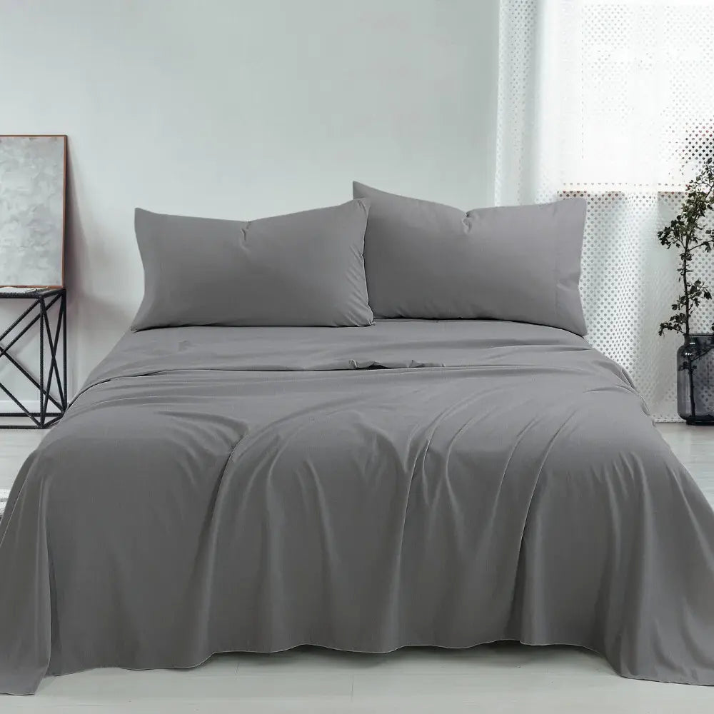 Soft Bedding Bed Set - 4 Pieces- Grey