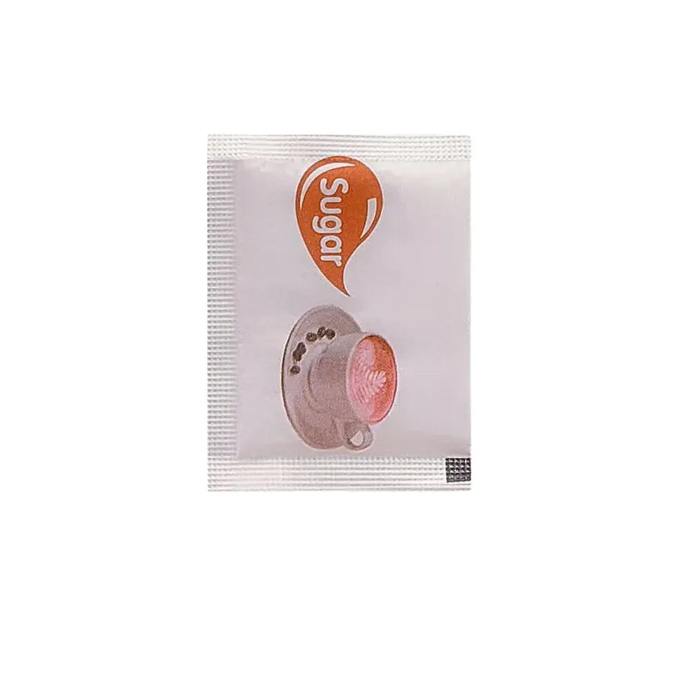 Sugar, hotel condiments, sugar packets