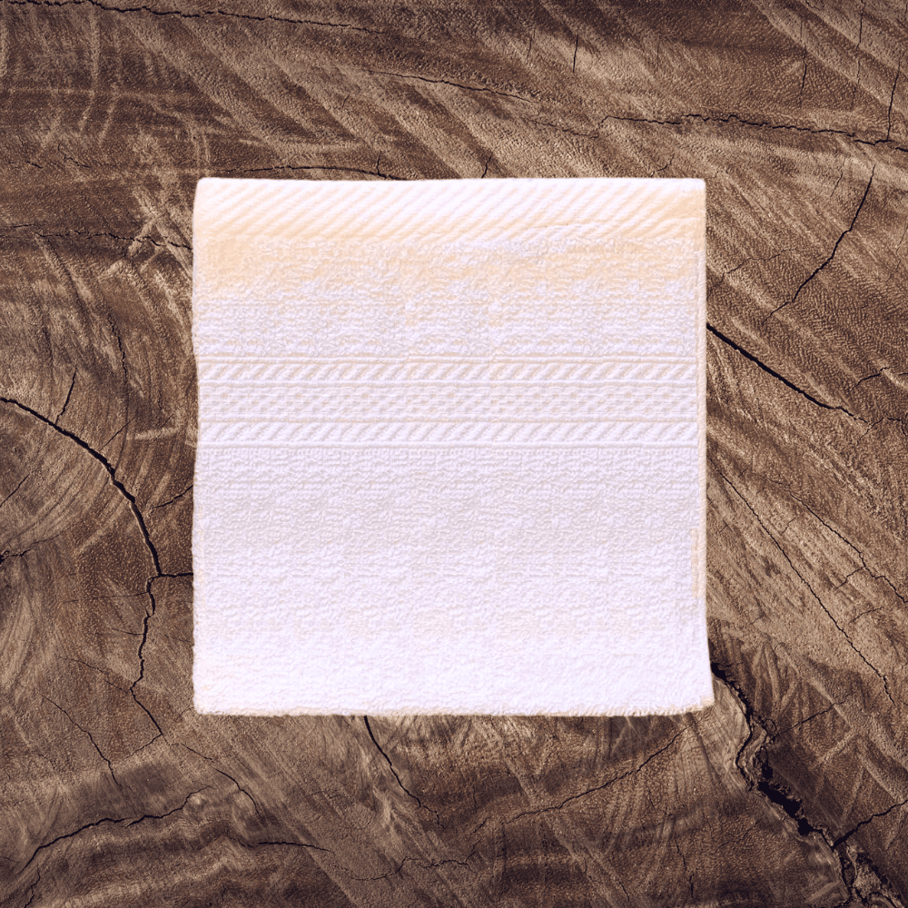 White cotton towels with border design wholesale Deluxe Washcloth - Far View