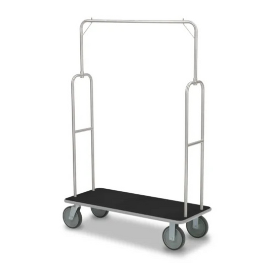 stainless steel bellman cart for hotels and resorts, ideal for luggage transport