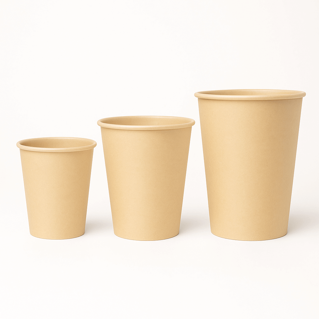 Wrapped disposable cups for hygienic beverage service at offices, retail stores, or personal use
