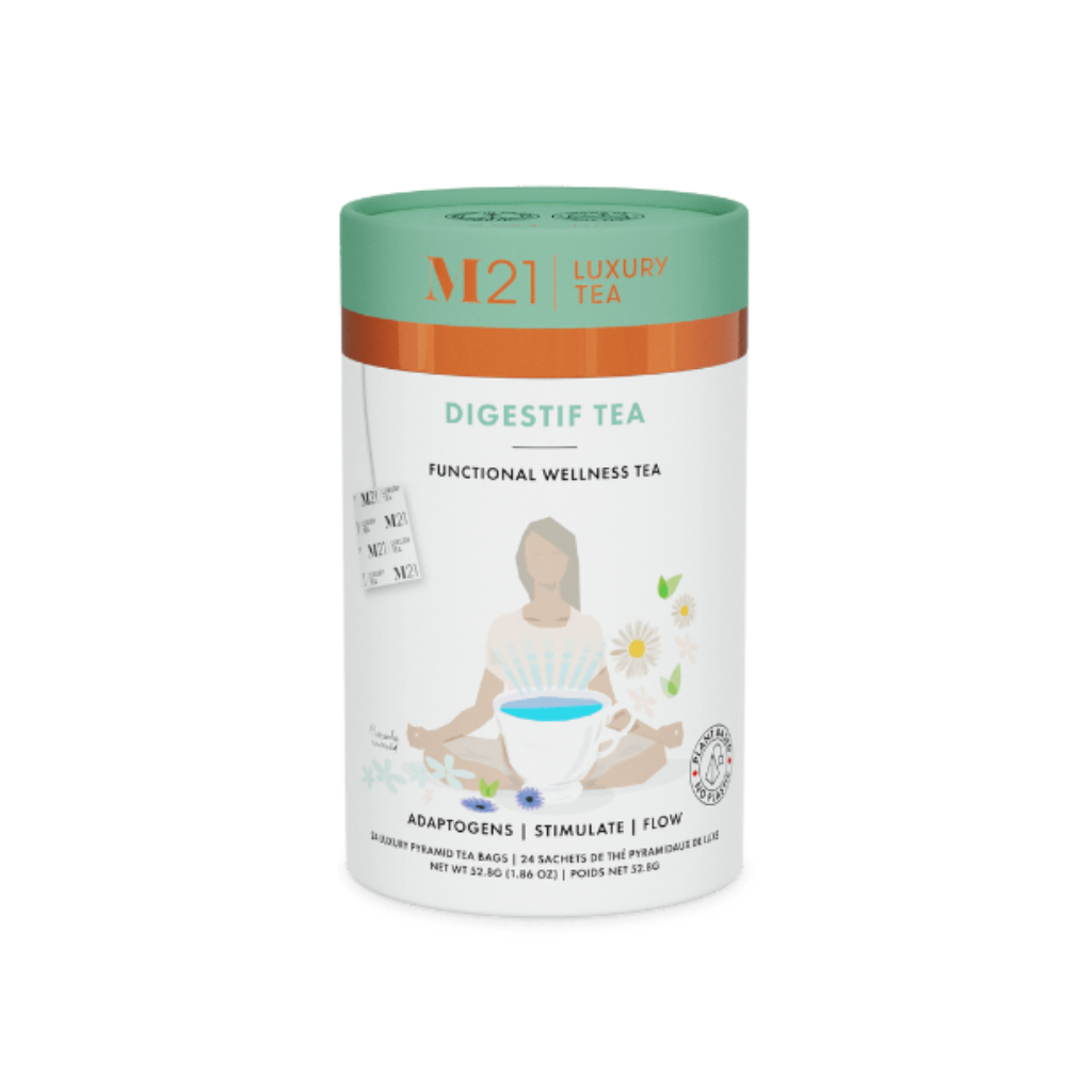 Digestif bulk wellness tea for spas, hotels, and cafés. A caffeine-free digestive blend for premium wholesale tea service.