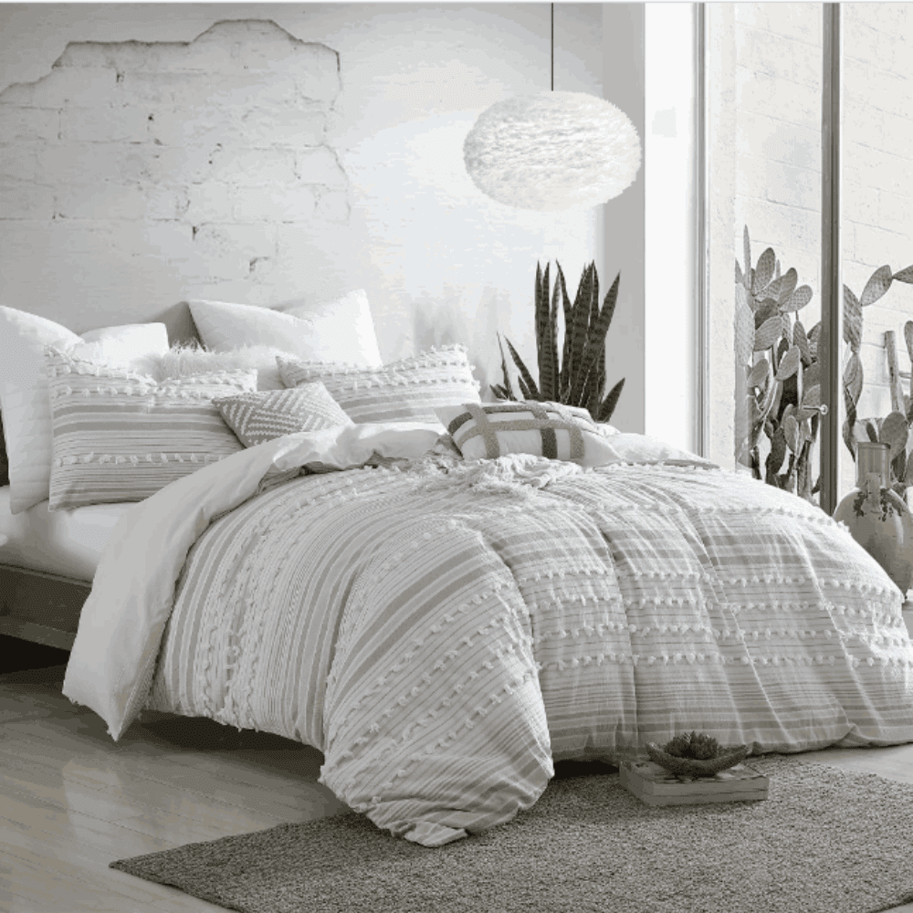 Dobby design comforter set with 5 pieces, perfect for home upgrades or guest bedroom ensembles