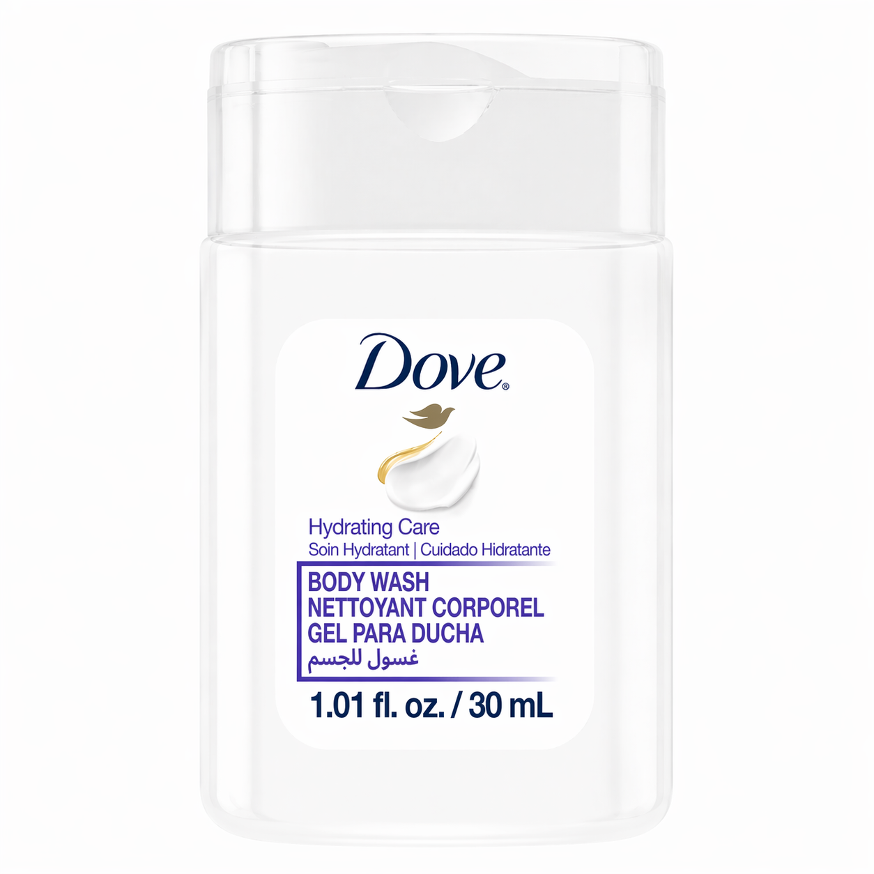Hotel quality Dove body wash 30ml mini, moisturizing shower gel for hospitality, guest use, and bulk amenities