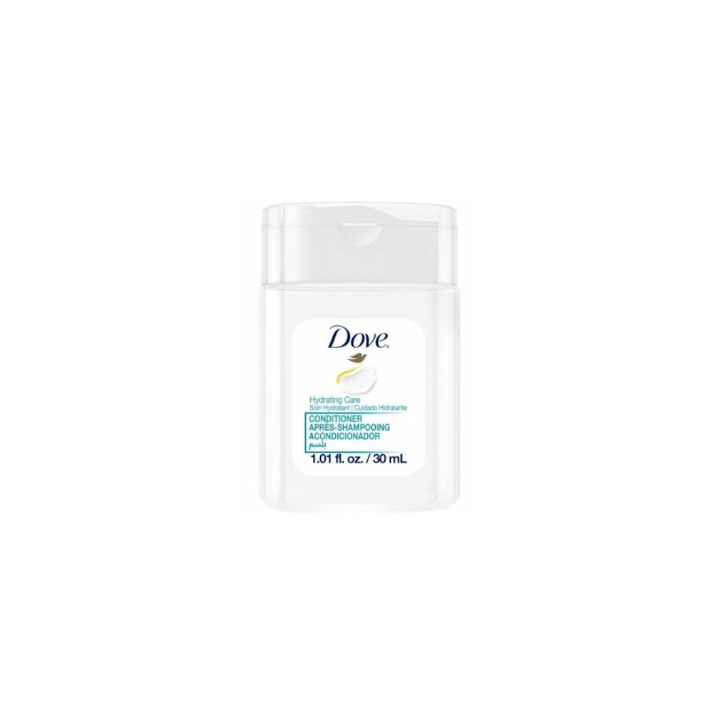 Premium Dove hydrating conditioner 30ml travel size, hotel guest amenity for hospitality and Airbnb use