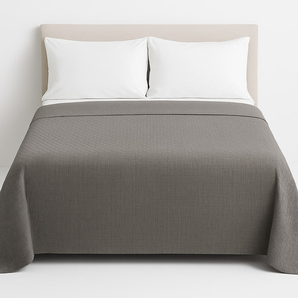 Luxury Grey Duvet Cover Set 3D Weave Texture with Zipper Closure