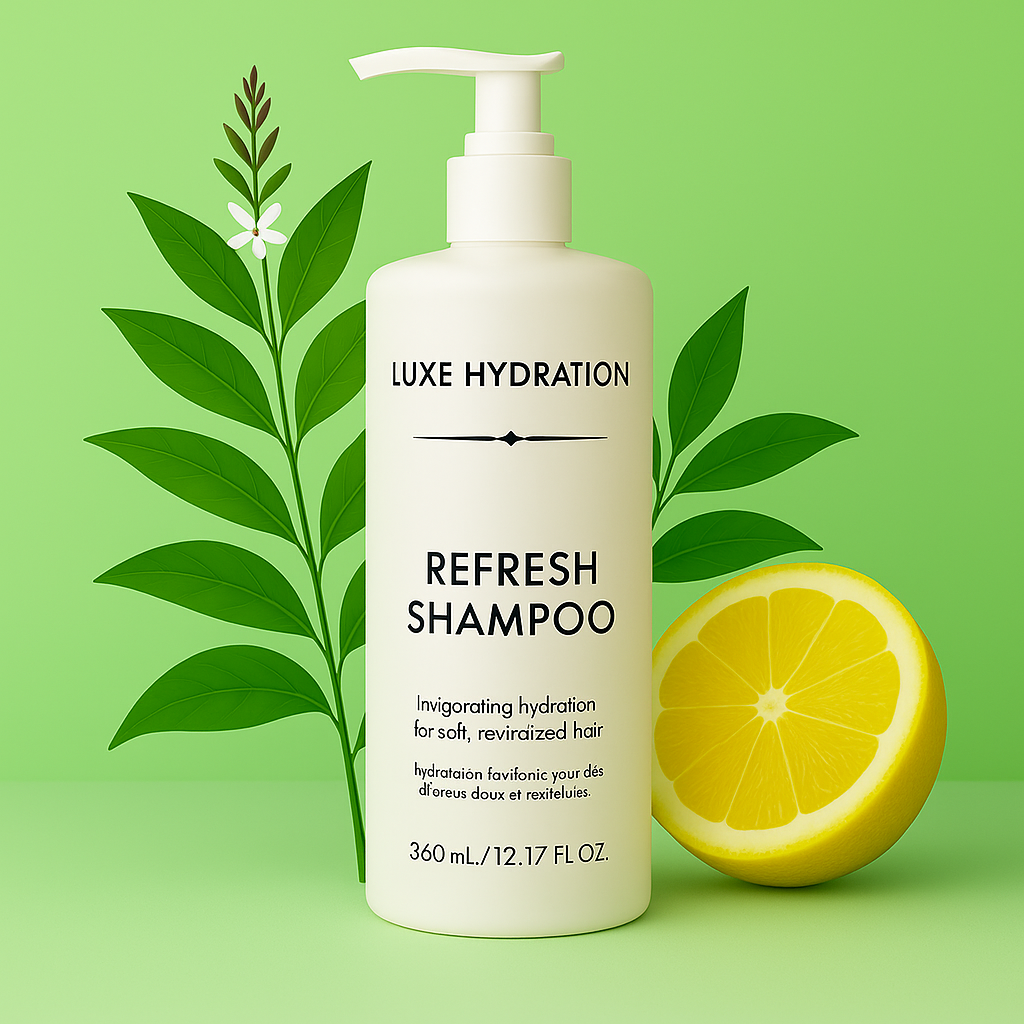 Lemon verbena scented 360ml shampoo for premium hospitality use.