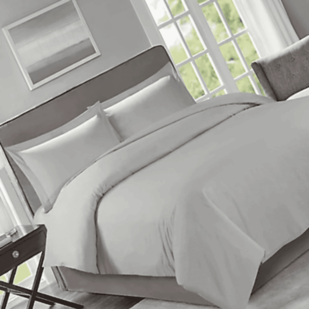 Light Grey 3pc Solid Duvet Cover Mini Set at HYC Design