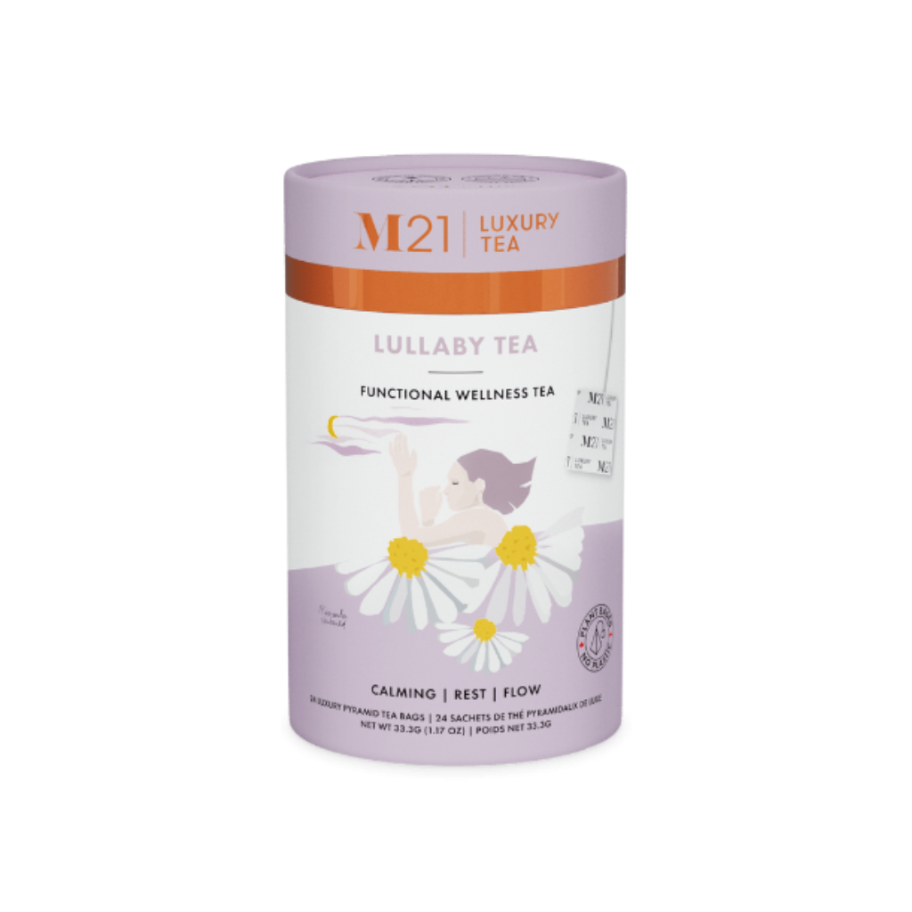 Lullaby herbal sleep tea in bulk packaging for hotels, wellness lounges, and spa menus seeking calming guest experiences.