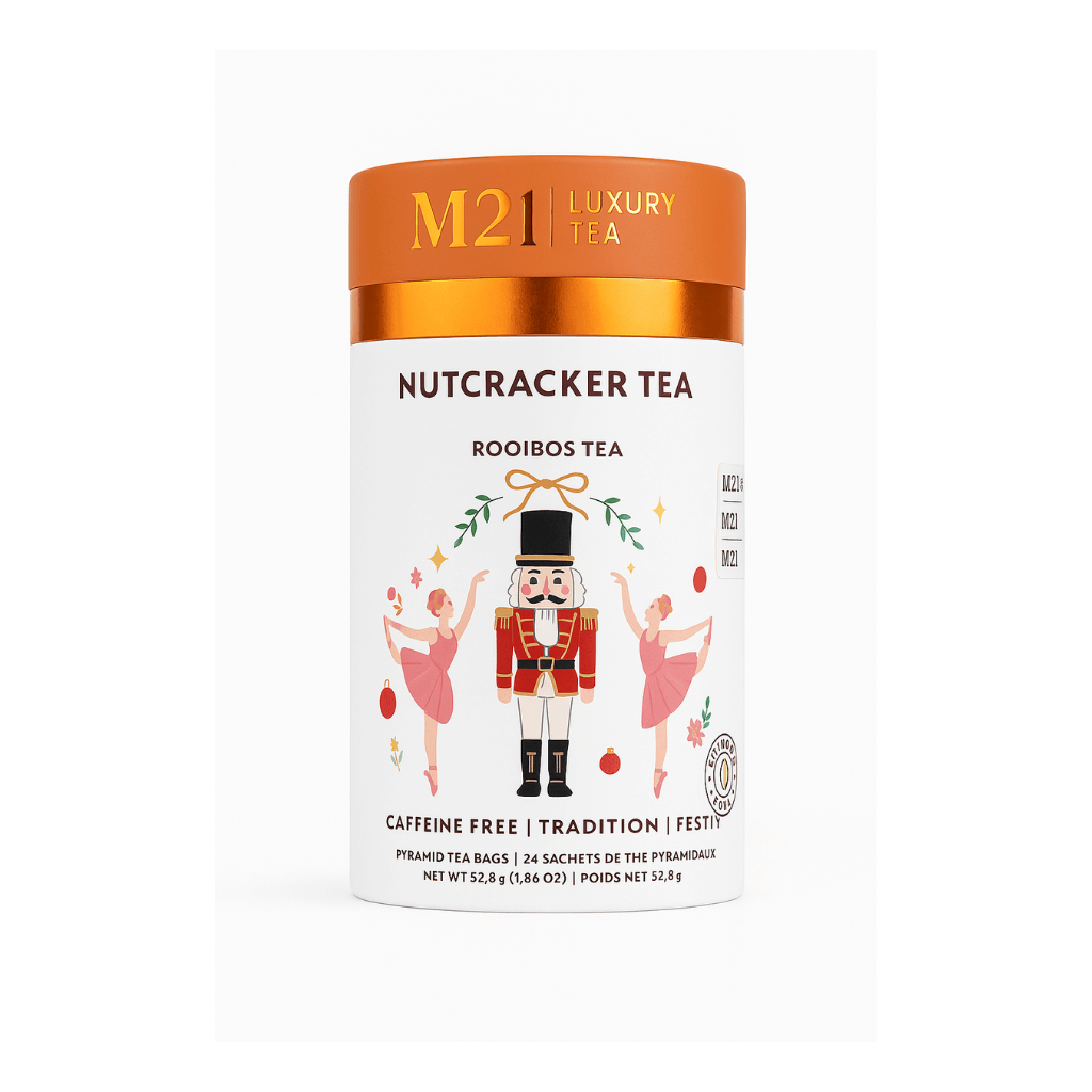 Nutcracker holiday tea in bulk tins. Spiced and seasonal for hotels, restaurants, and corporate gifts