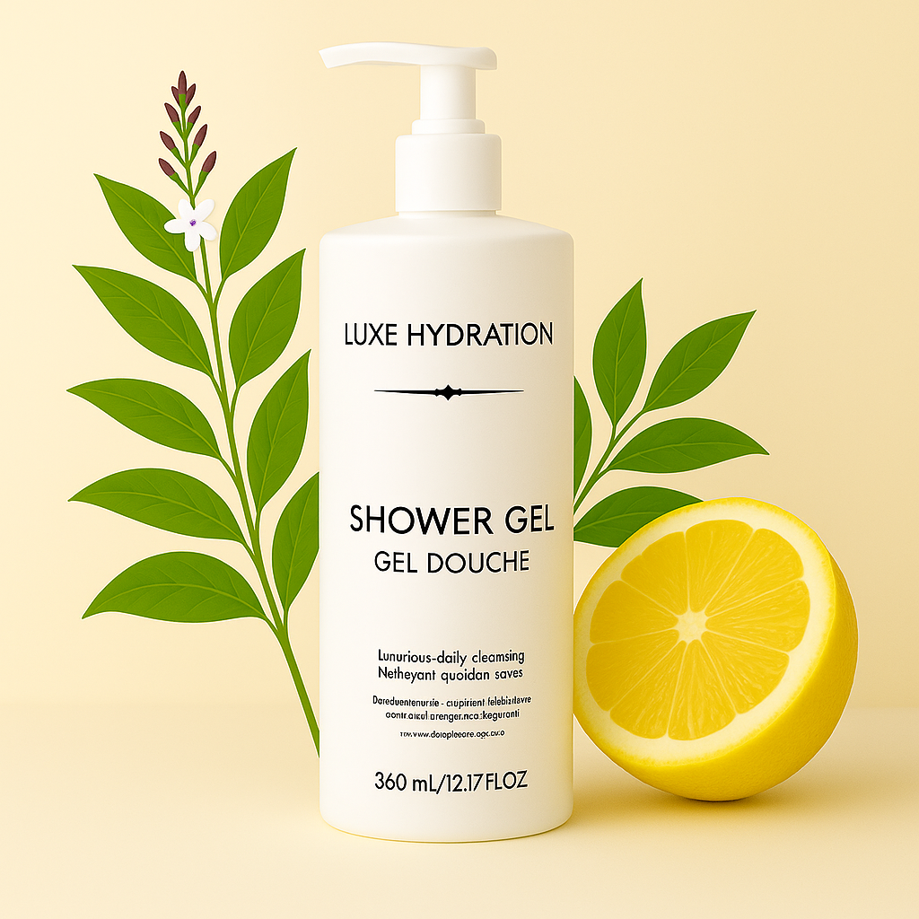 360ml Lemon Verbena shower gel for guest use in hotels and resorts, with Italian lemon and verbena fragrance.