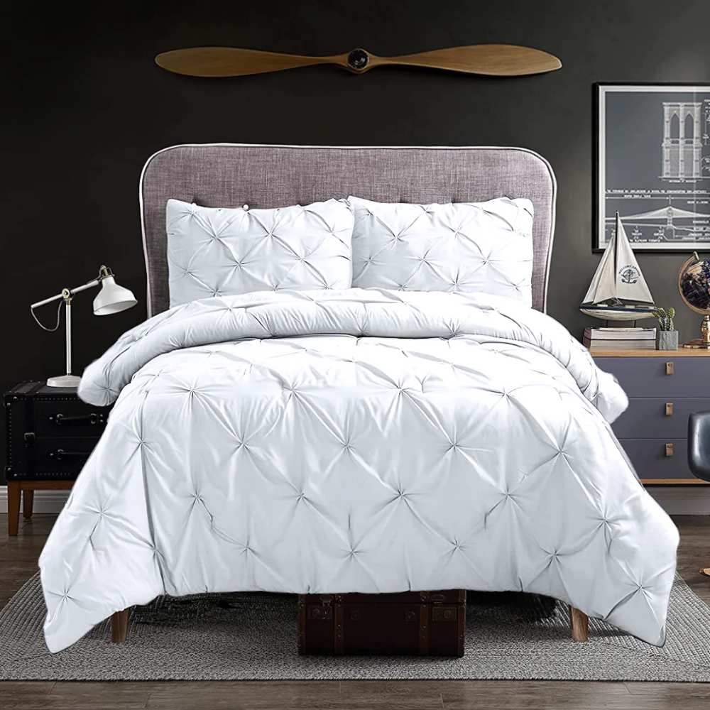 Pintuck Comforter Set 3 Pieces - White