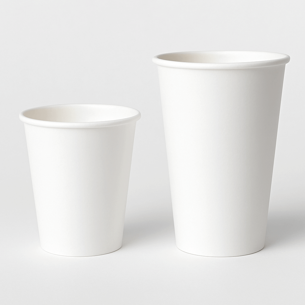 Disposable paper cups wrapped for hygiene, perfect for in-room hotel amenities or beverage counters