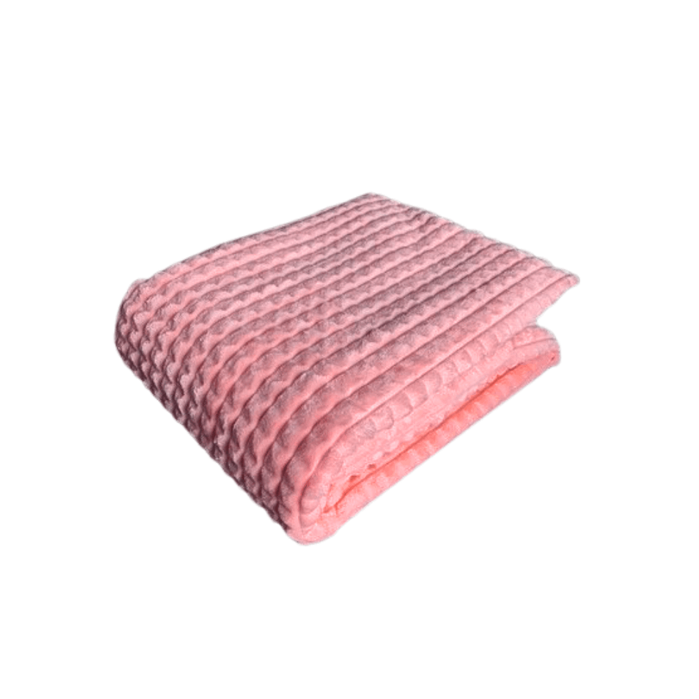 Velour Fleece Blanket & Throw - Coral - Side View