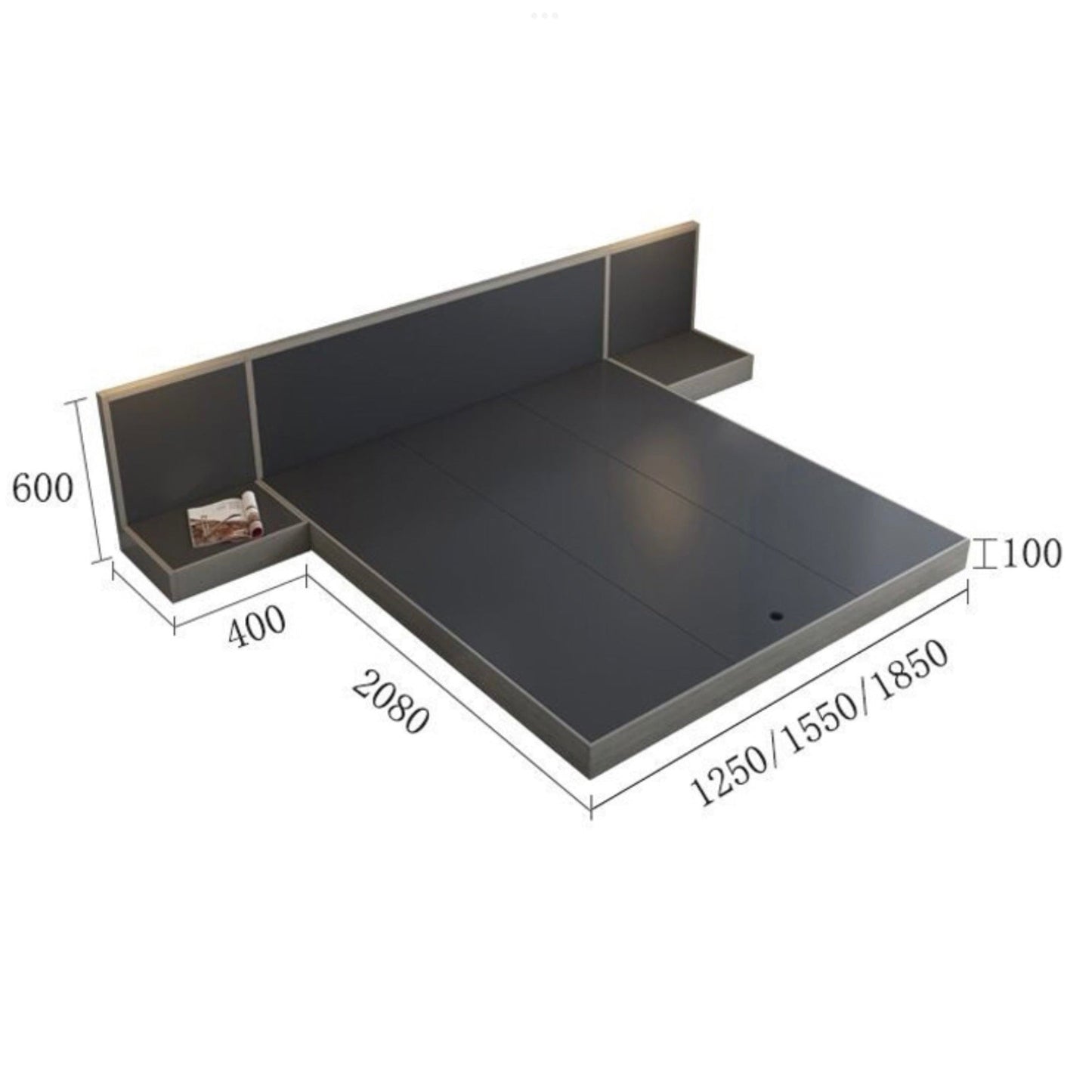 Stylish and Functional Bed with Storage Compartments
