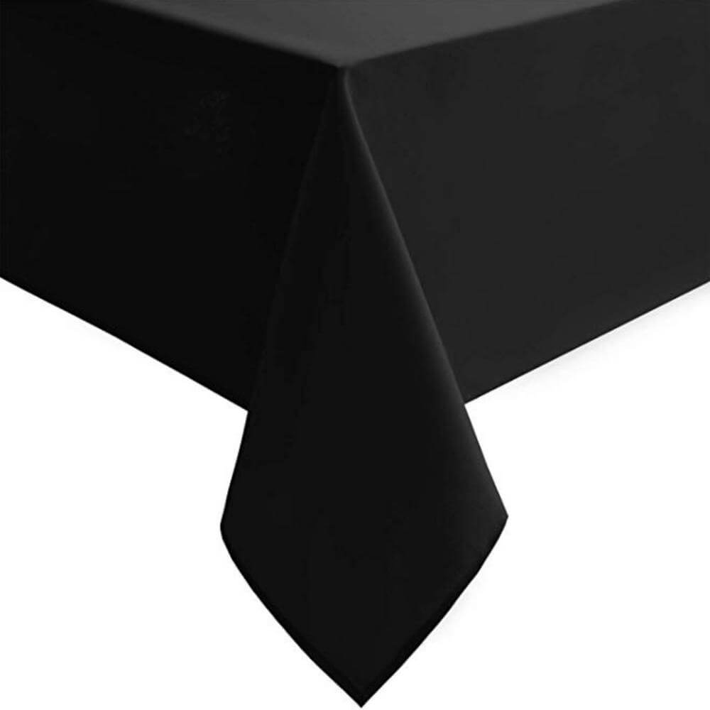 Satin Spun Polyester Black Tablecloth