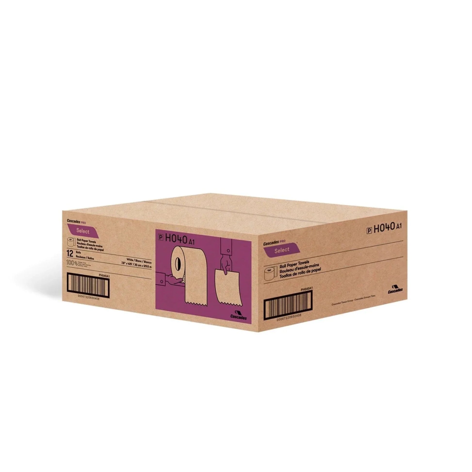 Efficiency and Comfort Combined: Elevate Your Drying with Cascades Pro White Hand Towel Rolls - 425' of Excellence - Available at Canadian Hotel Supplies