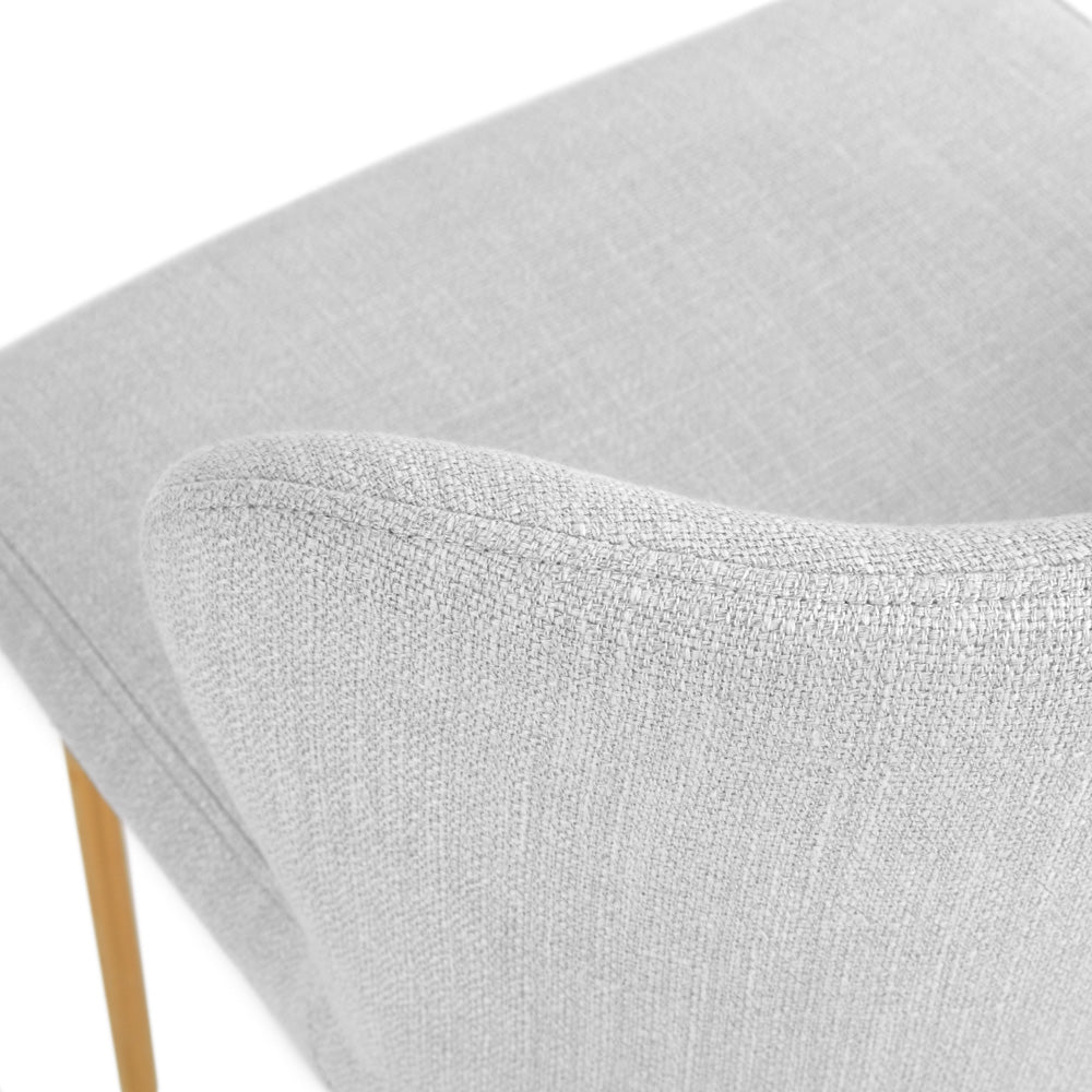Light Grey Linen with Gold Legs