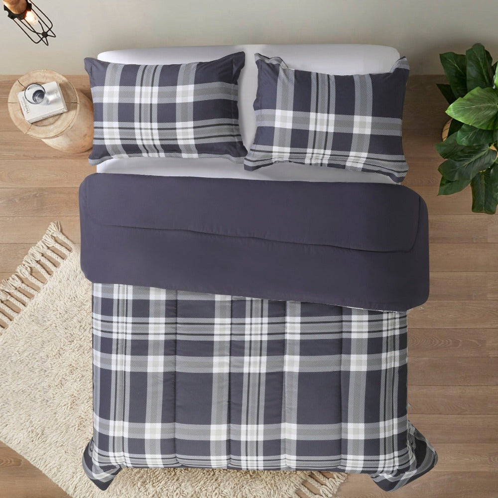 Plaid Design Duvet Cover Set - Comfortable and Hypoallergenic Bedding