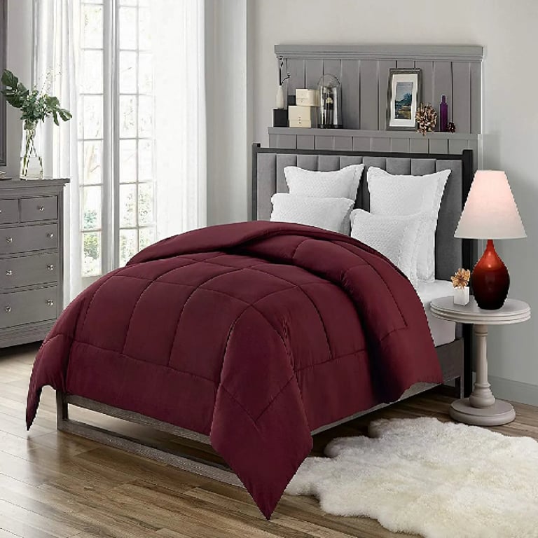 All Season Bedding Down Alternative Comforter - Heavy Fill - Maroon