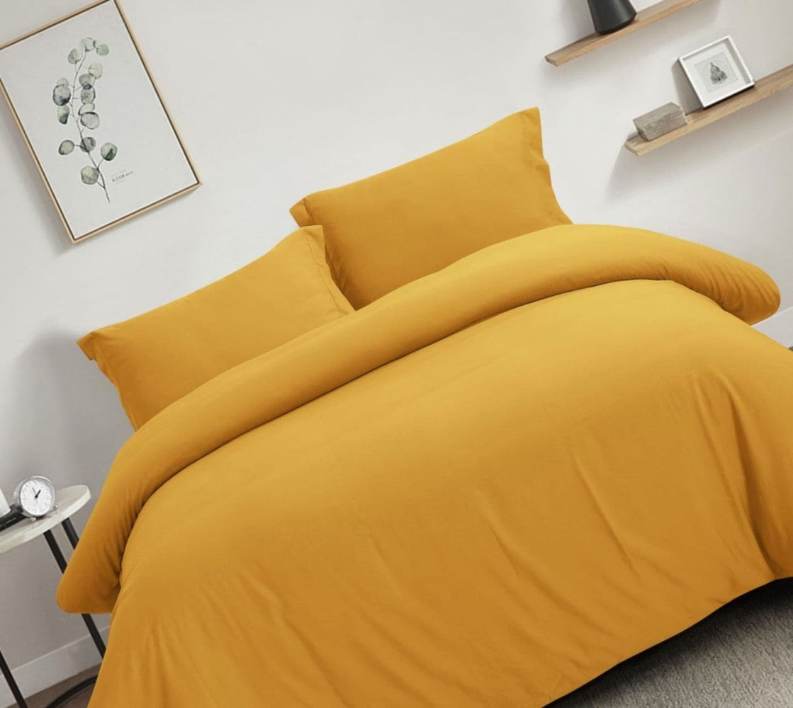 HYC Design - Mustard 3pc solid duvet cover mini set