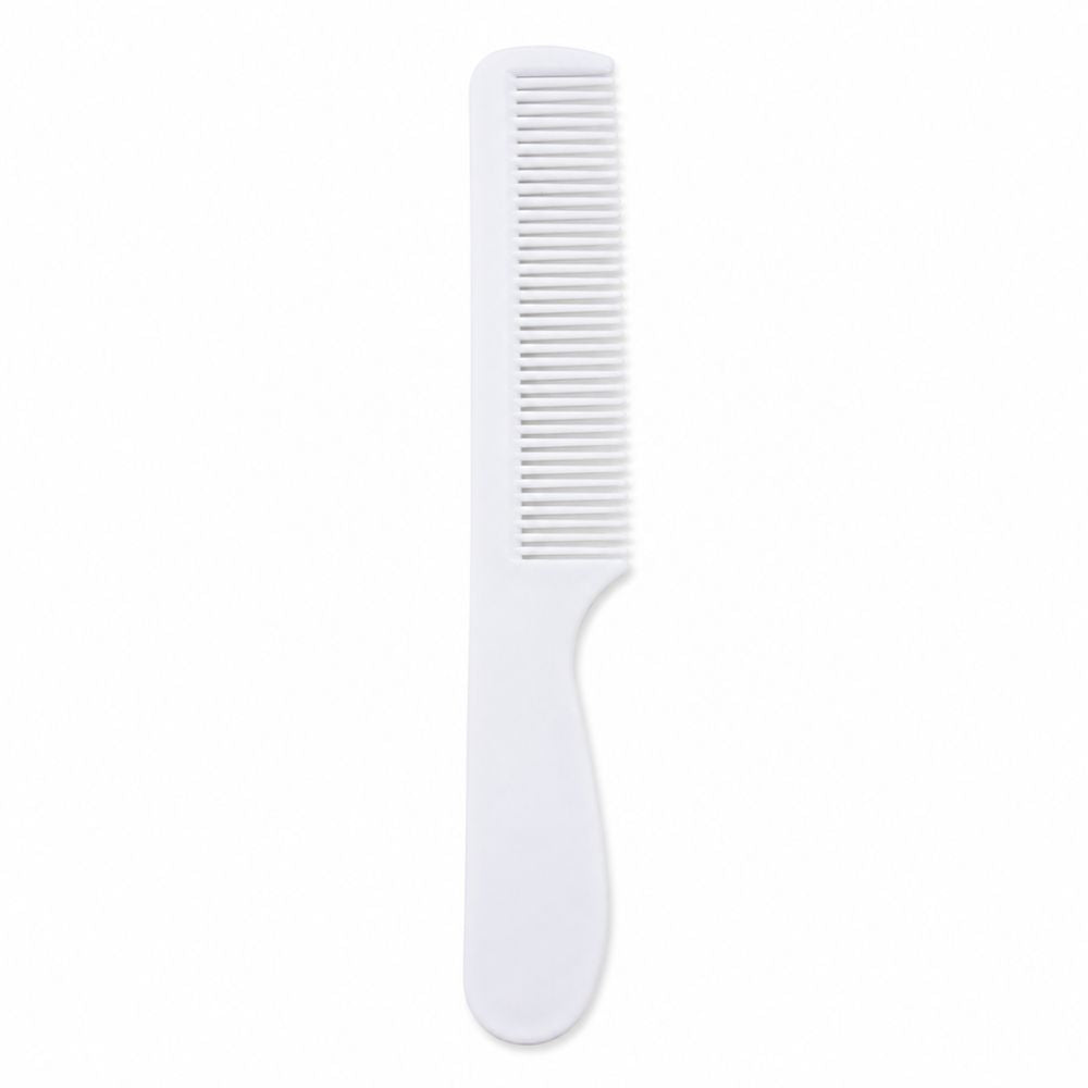 White handled fine-tooth comb on a clean background, ideal for hotels, motels, resorts, spas and guest amenity programs.