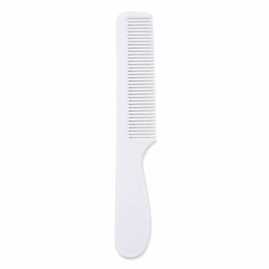 White handled fine-tooth comb on a clean background, ideal for hotels, motels, resorts, spas and guest amenity programs.