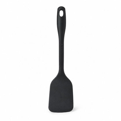 Black T-fal solid turner spatula for hotel suites, rental properties, furnished accommodations and hospitality kitchen setups.