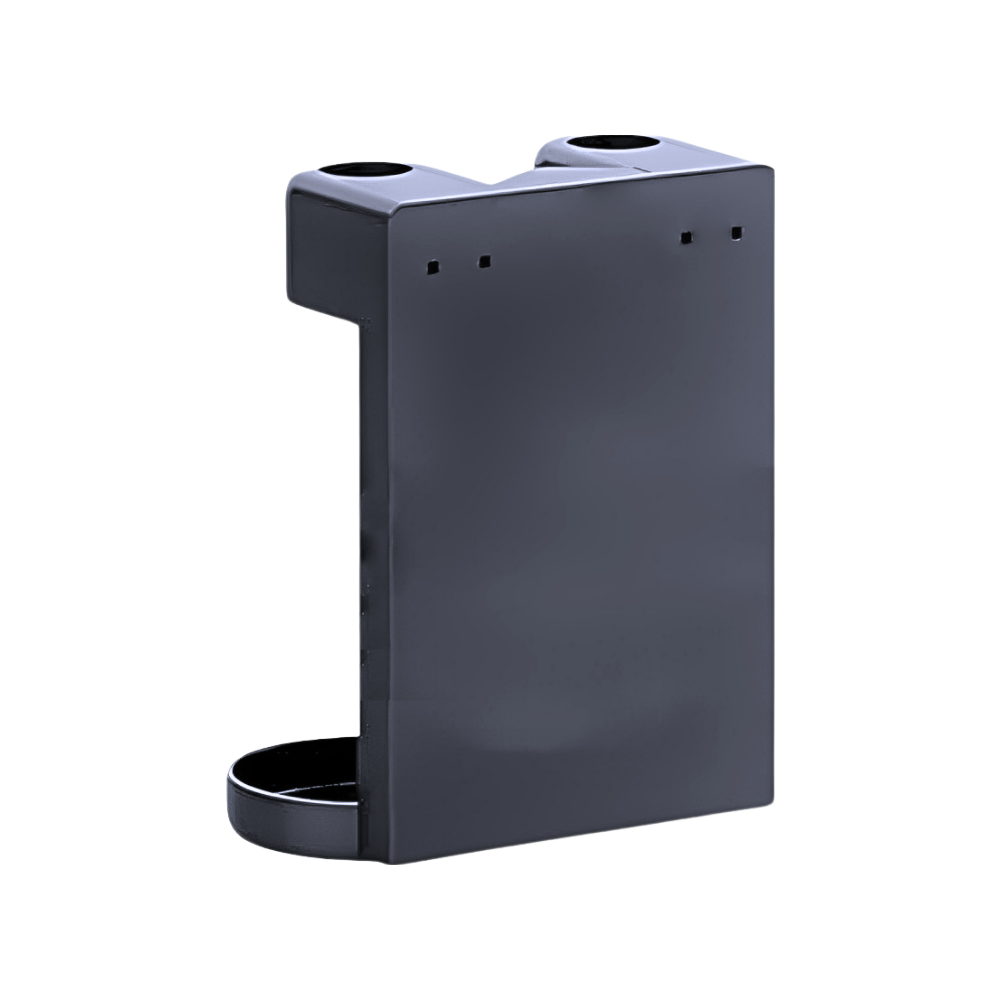 Holder/Fixture with Tamper Resistant Locking System - Black - Back View, Slightly Side View