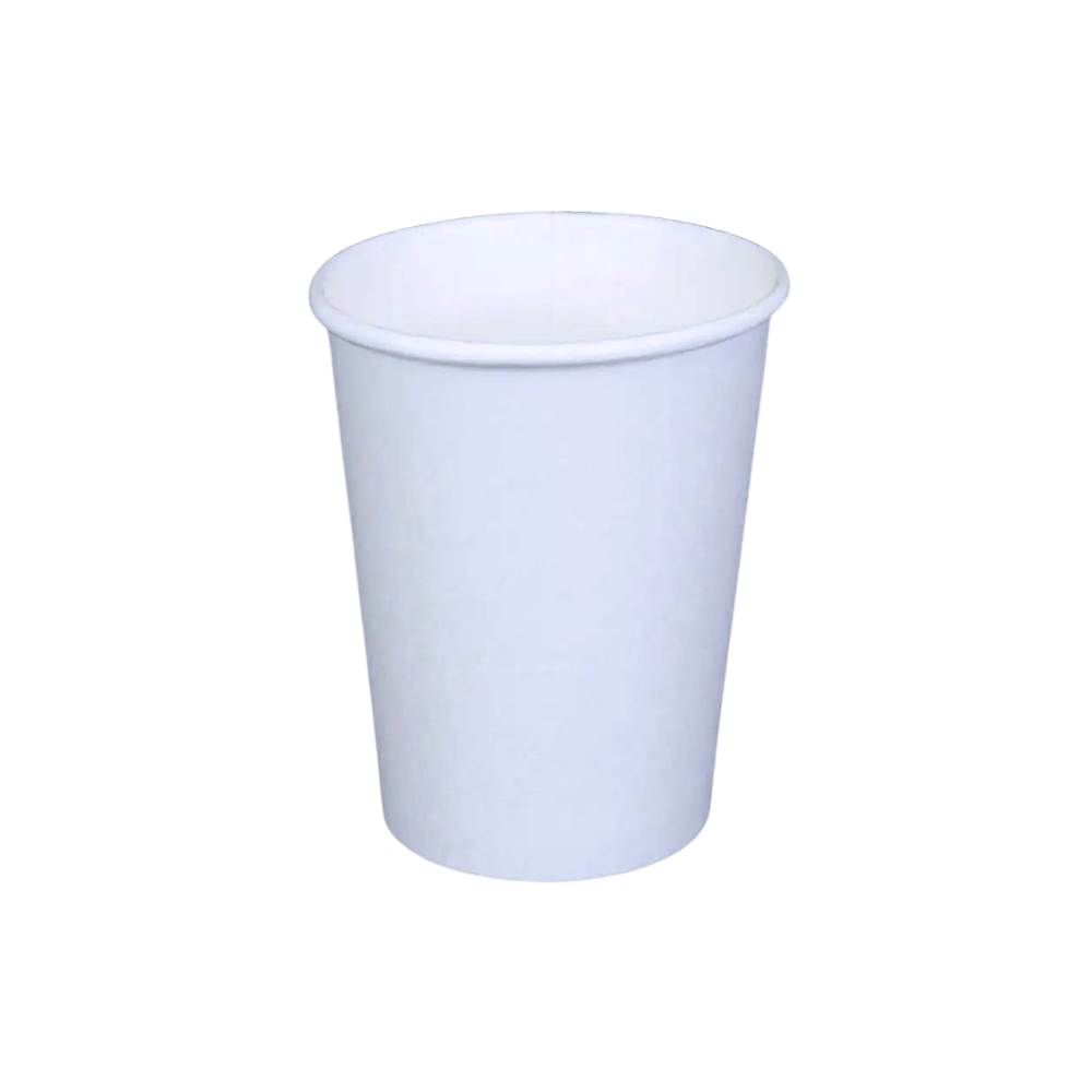Bulk white paper hot cups for food-service suppliers, ideal for guest-room coffee stations and conference setups