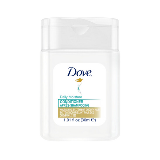 30ml Dove Hydrating Care conditioner, smoothing formula in compact size for hotel and guest room amenities