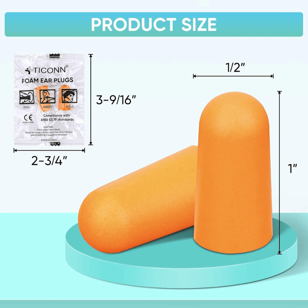 32dB Noise Reduction Ear Plugs - Dimensions (Close Up)