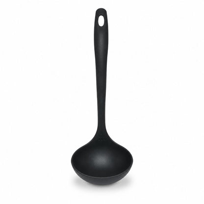 Black T-fal serving ladle suitable for hotel kitchenettes, extended-stay properties, furnished rentals and hospitality use.