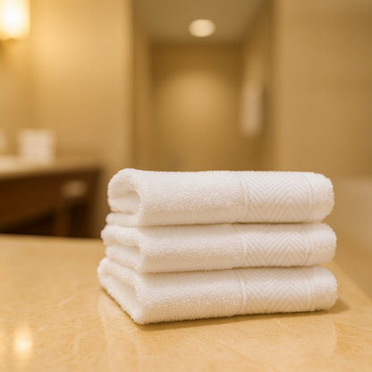 Soft and durable Turkish cotton facecloth, designed for absorbency and comfort, enhancing guest experiences in hotels and spas.