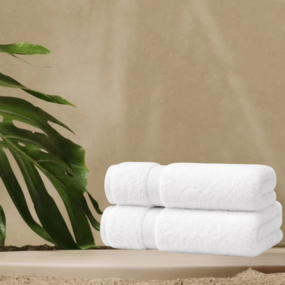 Commercial-grade organic cotton bath towels suitable for hotels and spas, built for frequent laundering and long-term use