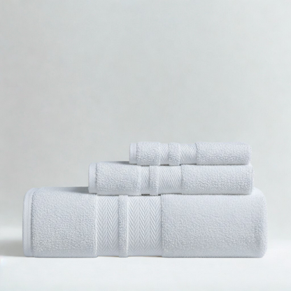Hospitality bath towel pack, absorbent cotton linens for guest bathrooms and bulk orders