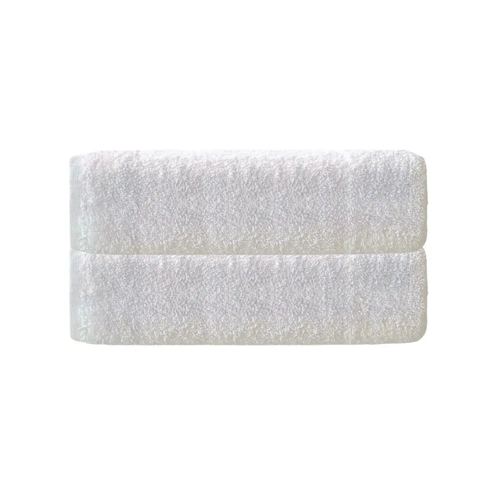 Folded basic full terry bath towel made of soft, absorbent cotton, ideal for luxury hospitality, spa, or everyday bathroom use.- Front View