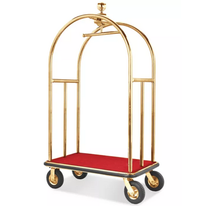 Stainless Steel Birdcage Luggage Trolley - Gold